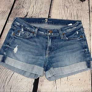 7 for all mankind denim shorts size 28